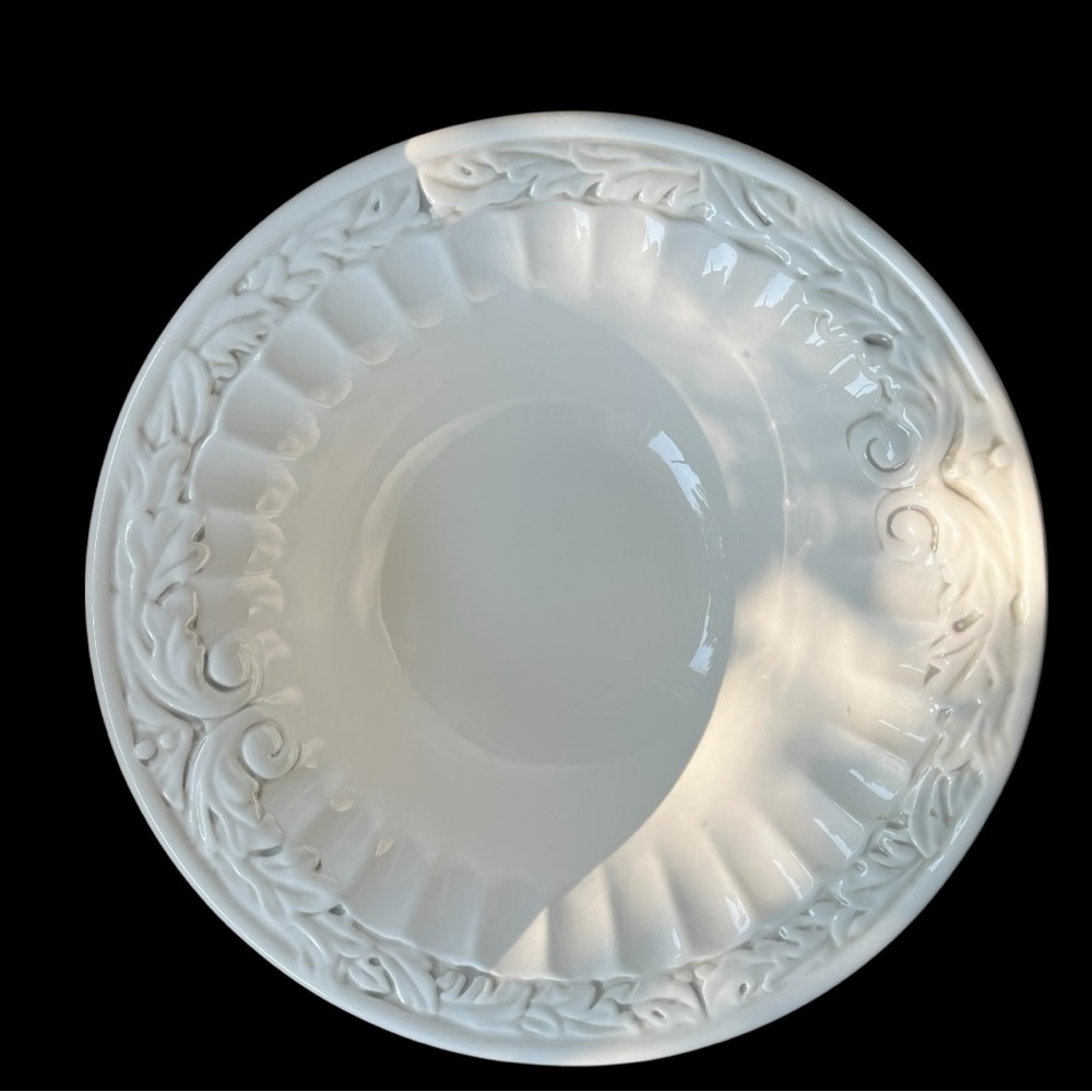 American Atelier at Home Athena Ironstone Footed Bowl 5166 White Ironstone EUC - Picture 7 of 11